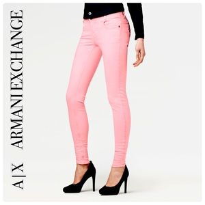 A/X Armani Exchange Women's Jeans Salmon Stretch Super Skinny Size 30